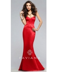 Faviana Serena Satin Sweetheart Prom Dress