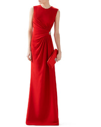 Gucci Silk Cady Ruched Front Gown