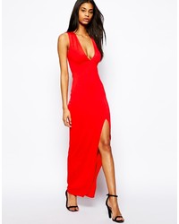 Asos Sleeveless Maxi Dress With Deep Plunge