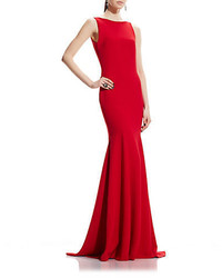 Theia Sleeveless V Back Gown