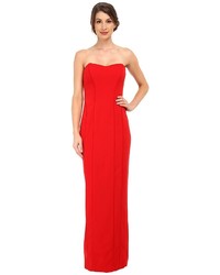 Badgley Mischka Strapless Piped Stretch Crepe Gown