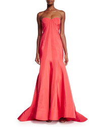 Zac Posen Strapless Sweetheart Gown Flamingo Pink