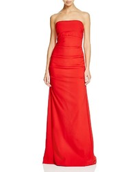 Nicole Miller Strapless Tech Crepe Gown
