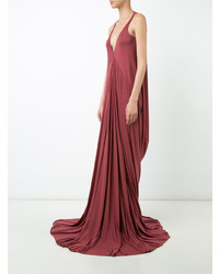 Rick Owens Lilies Venetian Draped Plunge Gown