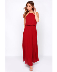 Ya Without Further Ado Wine Red Maxi Dress