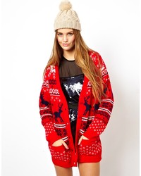 Asos Christmas Cardigan With Reindeer Design