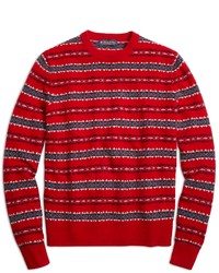 Red Fair Isle Crew-neck Sweater