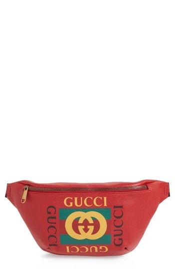 red gucci waist bag