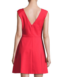 1 STATE 1state Fit Flare Sleeveless Dress Red