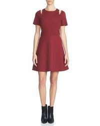 1 STATE 1state Shoulder Cutout Fit Flare Dress