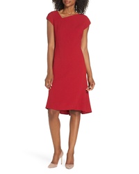 Maggy London Asymmetrical Neck Fit Flare Dress