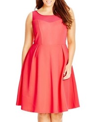 City Chic Bow Back Fit Flare Dress
