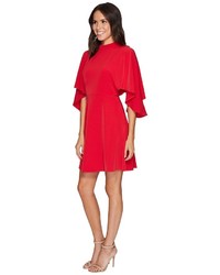 Maggy London Cold Shoulder Crepe Fit And Flare Dress