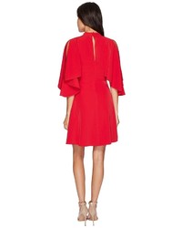 Maggy London Cold Shoulder Crepe Fit And Flare Dress