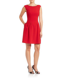 Vince Camuto Jeweled Neck Fit And Flare Dress