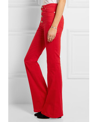 Sonia Rykiel High Rise Flared Jeans Tomato Red