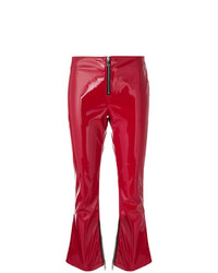 RtA Patent Faux Leather Cropped Flared Trousers
