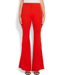 Givenchy Satin Trimmed Stretch Crepe Flared Pants