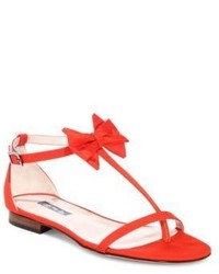 Sarah Jessica Parker Sjp By Tots Bow Detail Flat T Strap Sandals