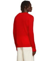 Jil Sander Red Wool Sweater