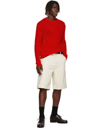 Jil Sander Red Wool Sweater
