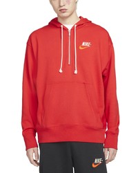 Nike Sportswear Trend Fleece Half Zip Hoodie In University Red At Nordstrom
