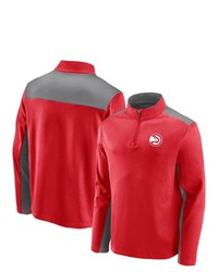 FANATICS Branded Redgray Atlanta Hawks Primary Logo Fleece Quarter Zip Jacket At Nordstrom