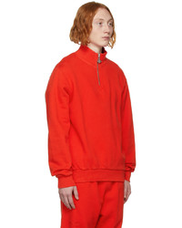 Han Kjobenhavn Red Fleece Half Zip Sweater