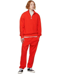 Han Kjobenhavn Red Fleece Half Zip Sweater