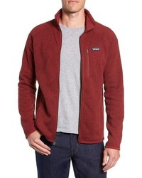 Red Fleece Zip Sweater