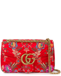 Gucci Floral Jacquard Gg Marmont Shoulder Bag
