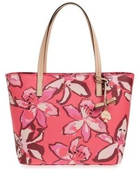 Red Floral Canvas Tote Bag