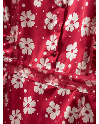 Choies Red Daisy Print Waisted Dress