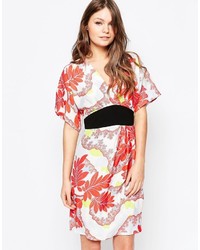 Closet London Closet Dress With Kimono Sleeves In Eastern Floral Print
