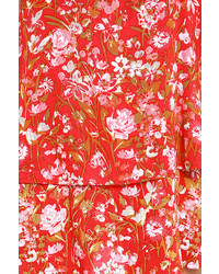 LuLu*s Southampton Red Floral Print Swing Dress