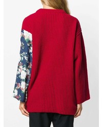 Act N°1 Floral Sleeve Draped Sweater