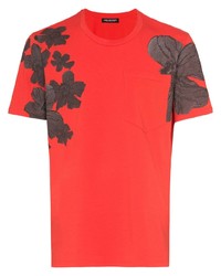 Neil Barrett Flower Print Cotton T Shirt