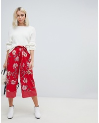 Influence Wide Leg Floral And Polka Dot Trousers With