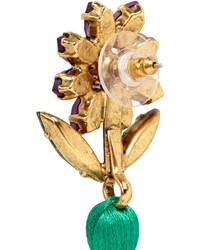 Elizabeth Cole Braidynn Swarovski Crystal Floral Tassel Drop Earrings