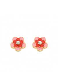 Heyday 3way Flower Earring Red Pink