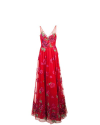 Marchesa Notte Long Flared Dress