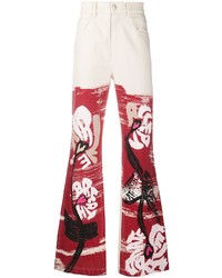 Marni Floral Painting Panelled Bootcut Jeans
