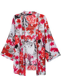 Choies Red Floral Kimono Coat