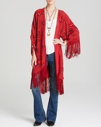 Free People Kimono Floral Embroidered