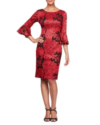 Alex Evenings Embroidered Lace Shift Dress