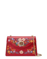 Gucci Medium Embroidered Floral Leather Shoulder Bag