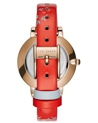 Ted Baker London Kate Floral Leather Strap Watch 38mm