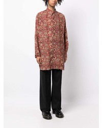 Yohji Yamamoto Floral Print Long Sleeved Shirt