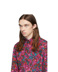 Dries Van Noten Red And Purple Floral Shirt