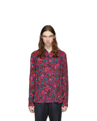 Dries Van Noten Red And Purple Floral Shirt